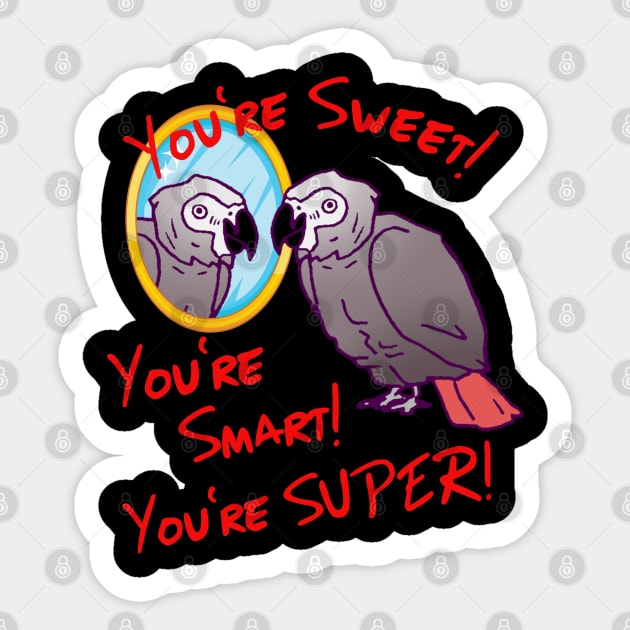 Daily Attitude Affirmations African Grey Parrot Image Sticker by Einstein Parrot
